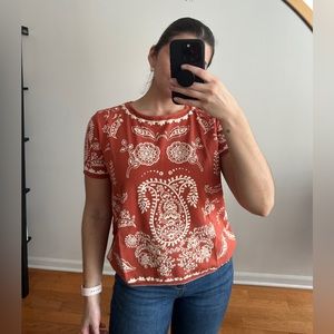 Zara Orange Tshirt w/White Puff Print